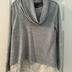 White House Black Market Light Gray Cowl Neck Sweater
